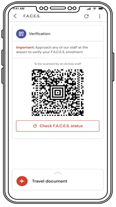 AirAsia亚航值机app如何在机场获得验证1